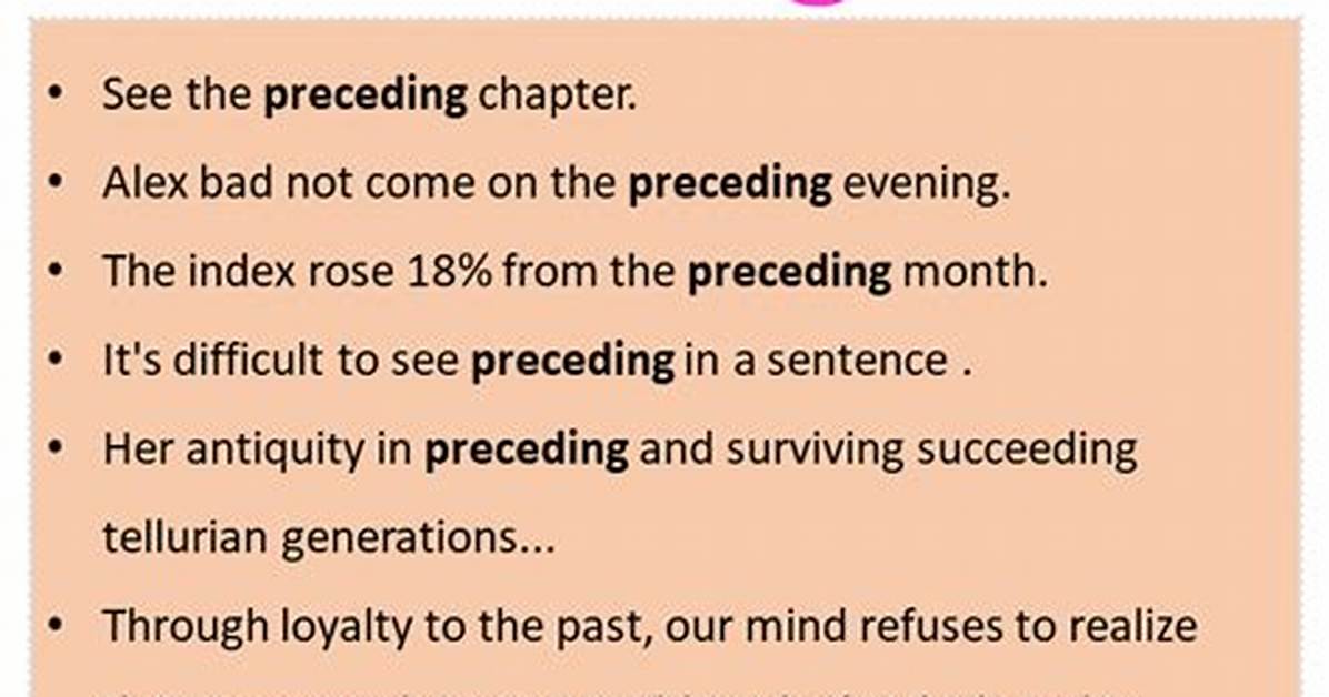 What Does Preceding Week Mean?
