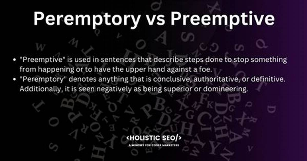 What Does Preemptive Mean