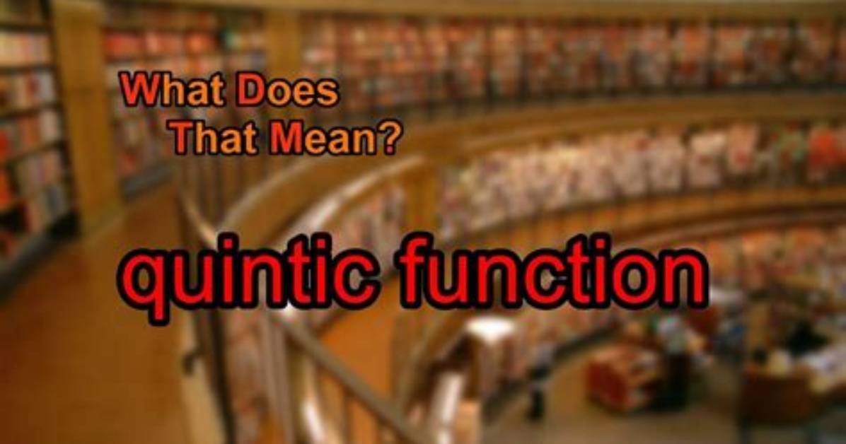What Does Quintic Mean?