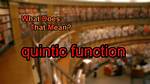 What Does Quintic Mean?