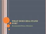 What Does Rda Stand for?