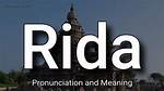 What Does Rida Mean?