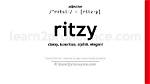 What Does Ritzy Definition?