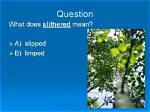 What Does Slithered Down Mean?