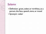 What Does Solemn Mean