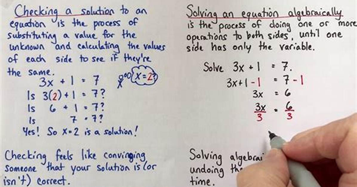 What Does Solve Algebraically Mean?