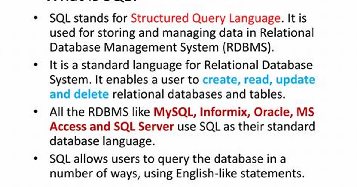 What Does Sql Mean