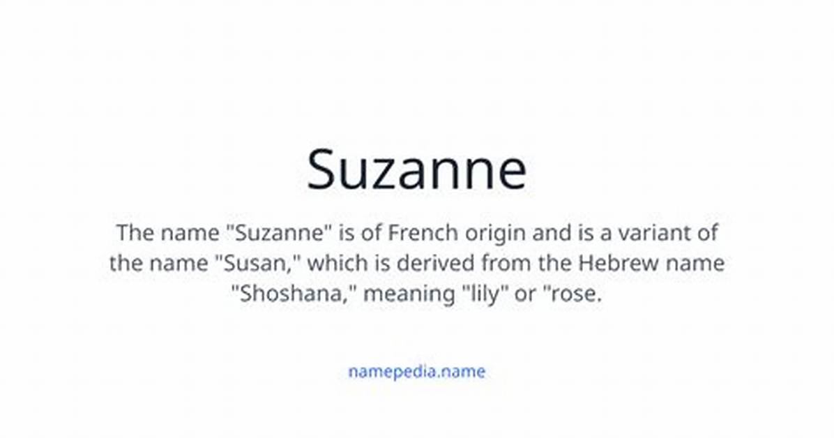 What Does Suzanne Mean?