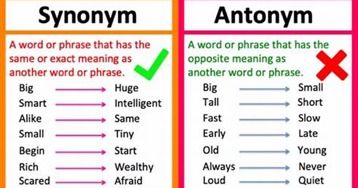 What Does Synonyms Mean?