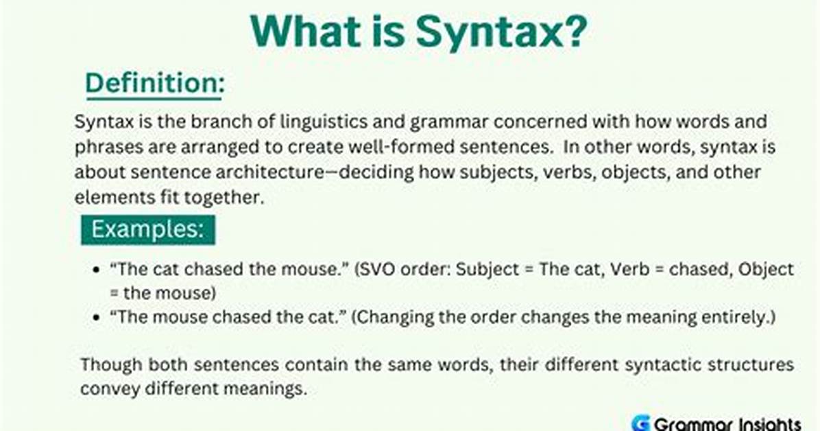 What Does Syntax Do?