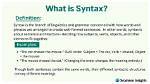 What Does Syntax Do?