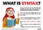 What Does Syntax Mean