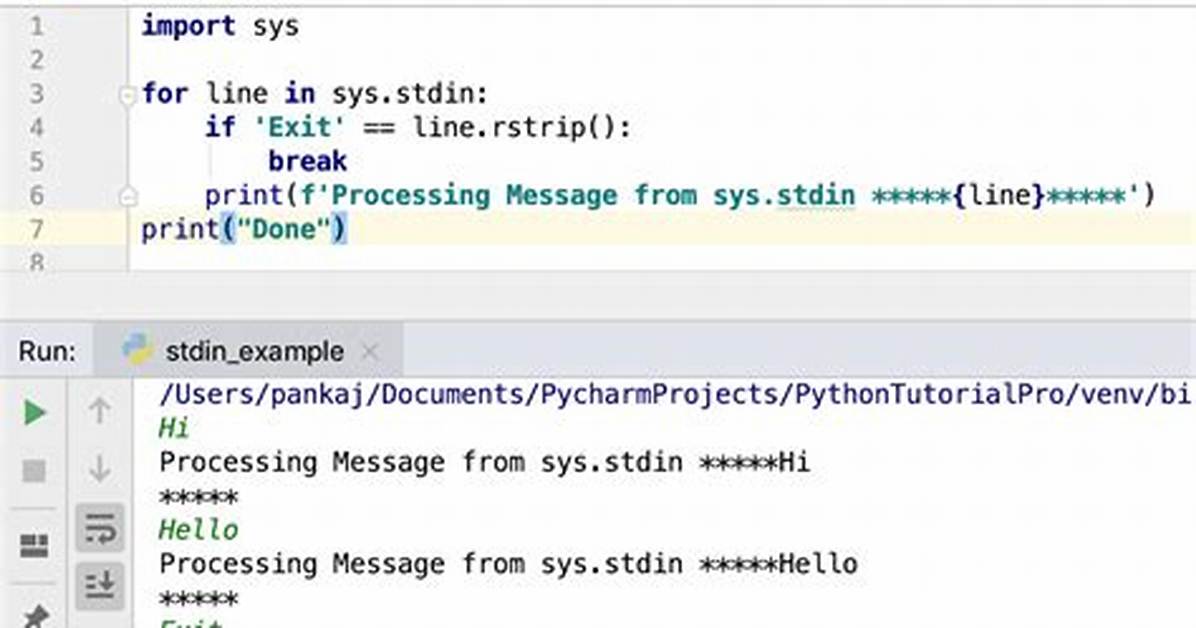 What Does Sys. Stdin Read?