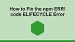 What Does the Elifecycle Node. Js Error Mean?