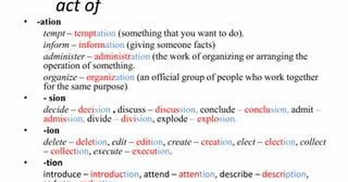 What Does Tion Mean