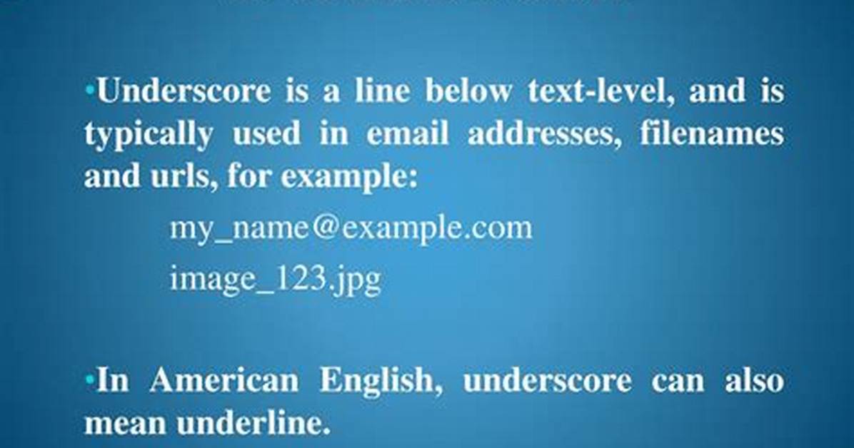 What Does Underscore Mean