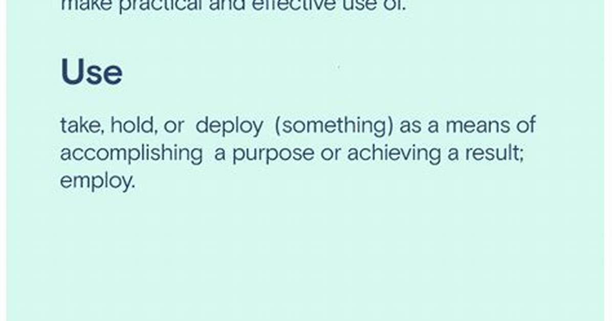 What Does Utilize Mean
