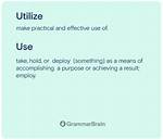 What Does Utilize Mean