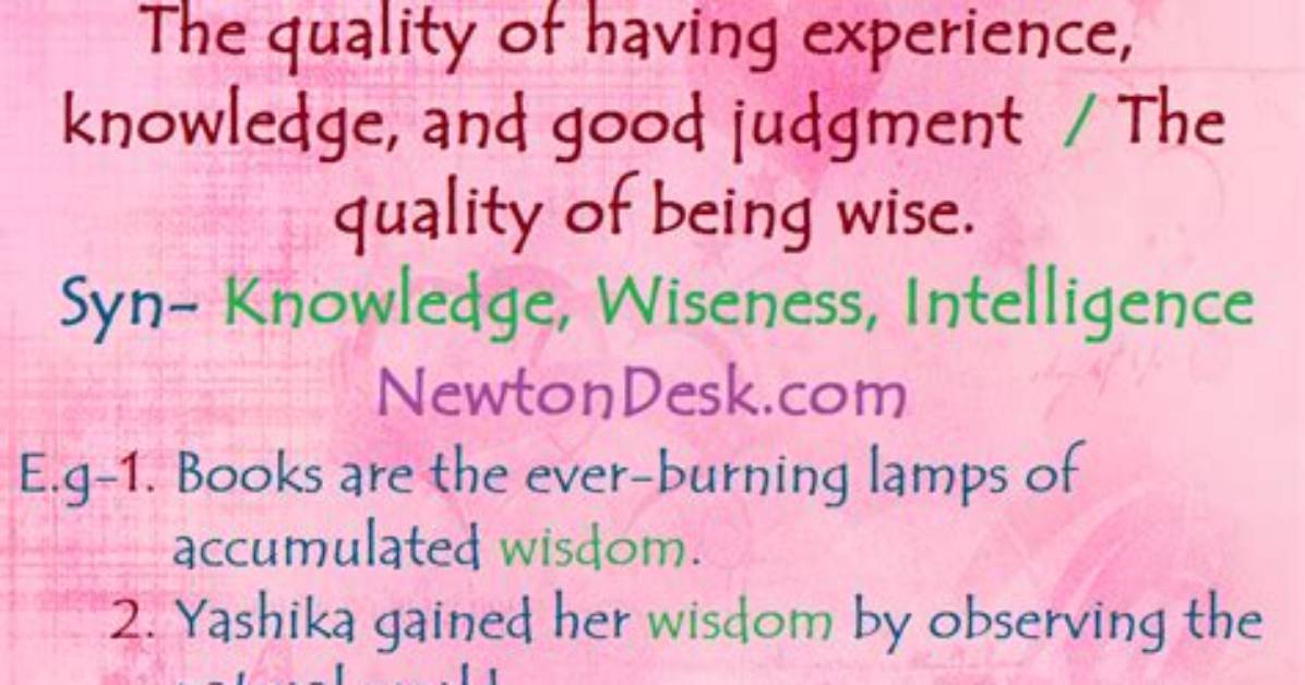 What Does Wisdom Mean?