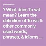 What Does Wit Mean