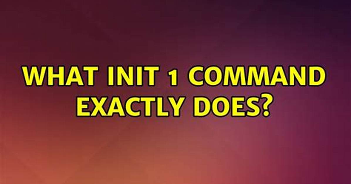 What Init 1 Command Exactly Does?