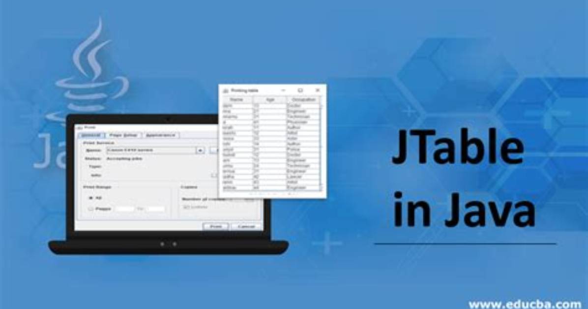 What Is a Jtable in Java