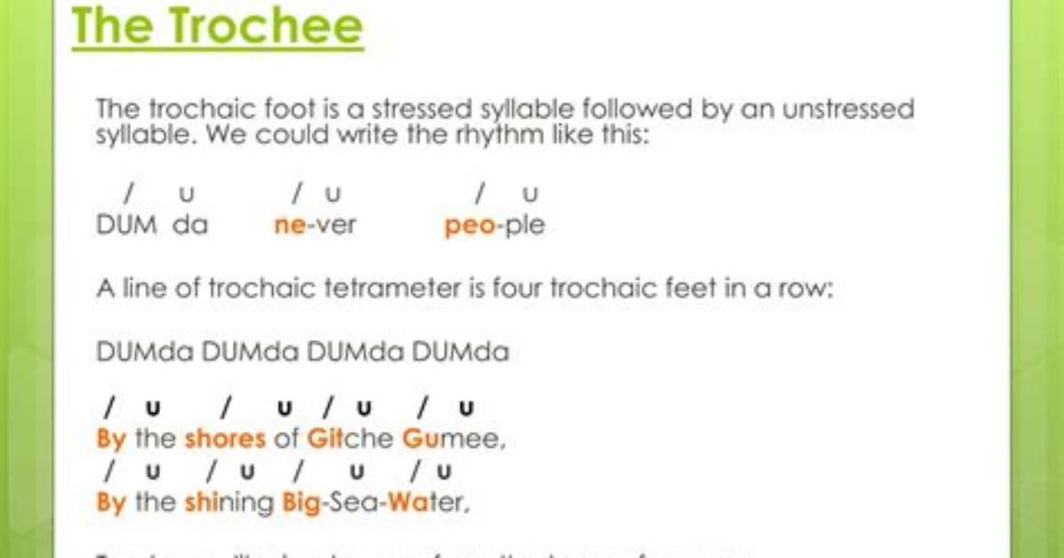 What Is a Trochee Example?