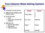 What Is a Two Column Note
