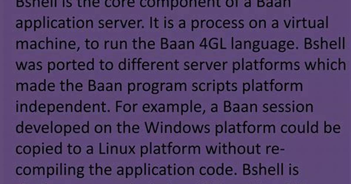 What Is Baan Bshell?