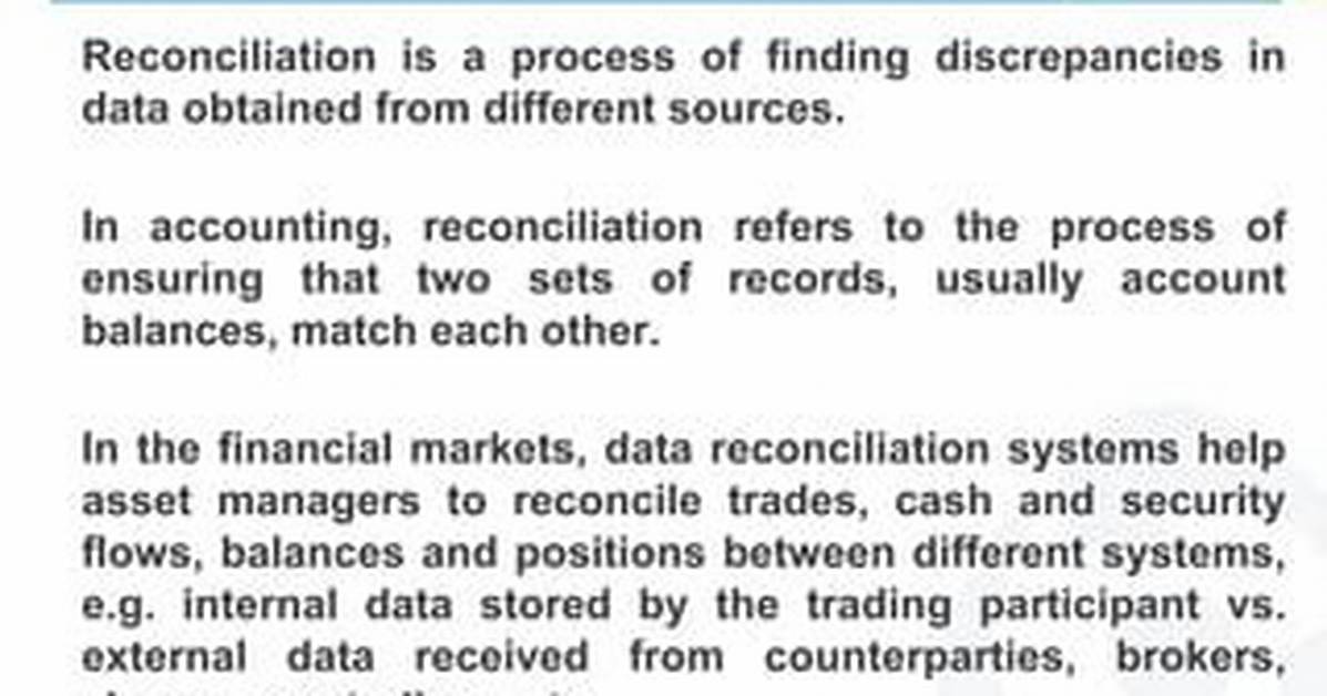 What Is Data Reconciliation Testing