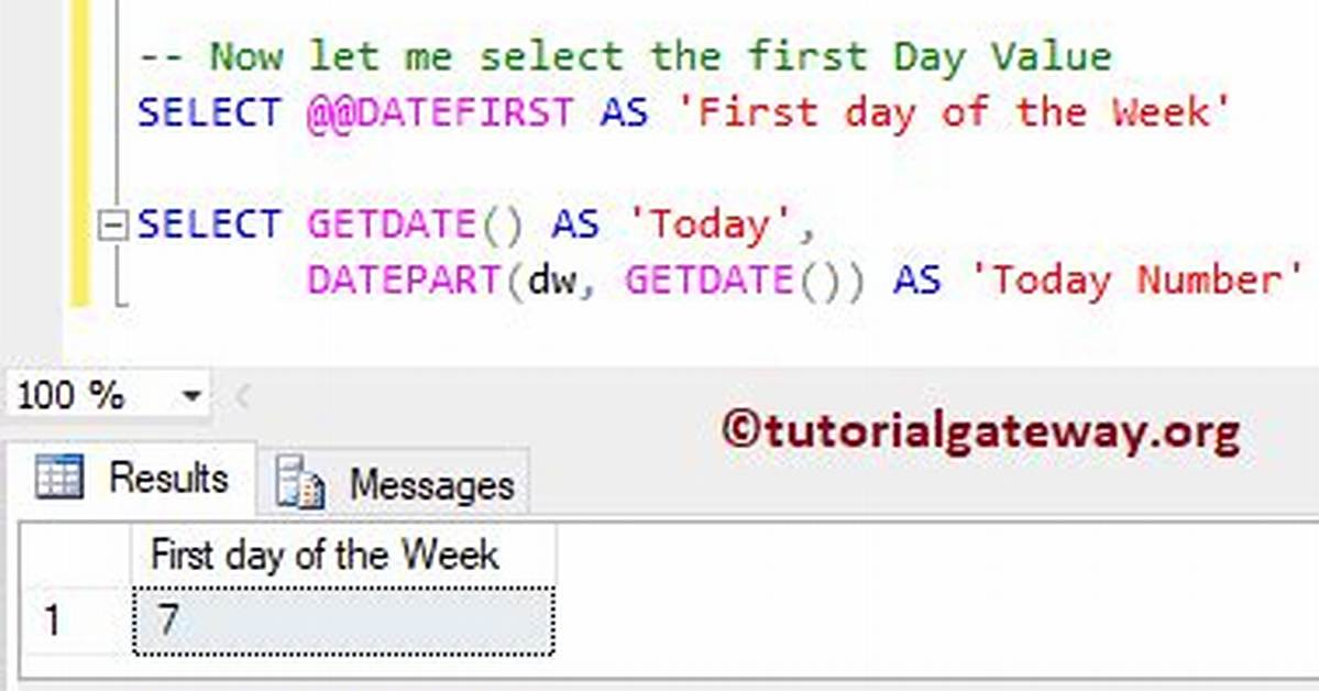 What Is @@ Datefirst