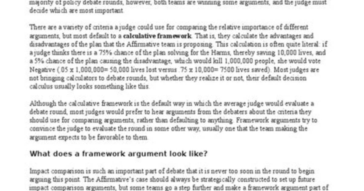 What Is Debate Framework