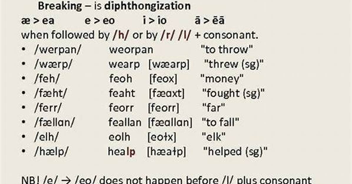 What Is Diphthongization Examples?