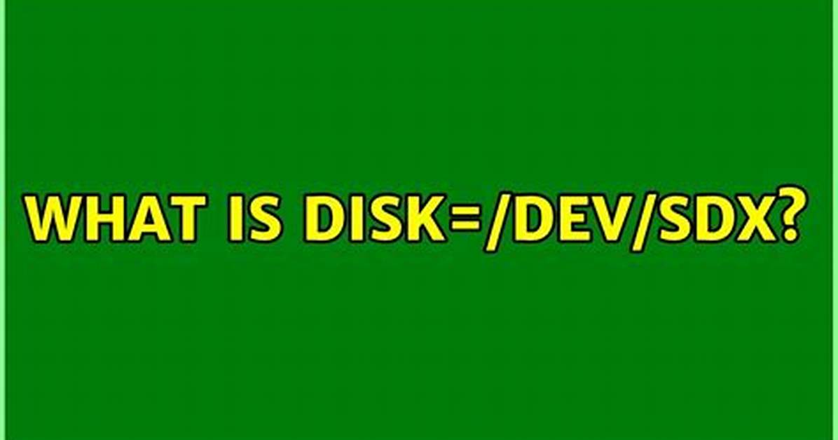 What Is Disk=/Dev/sdX?