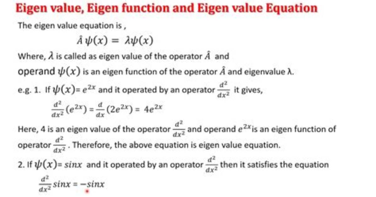 What Is Eigenfunction in Chemistry?