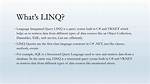 What Is First in Linq?