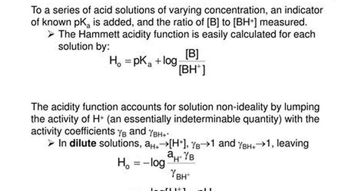 What Is Hammett Acidity Function?