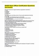 What Is Iahss Basic Certification