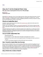 What Is Implicit Main Idea