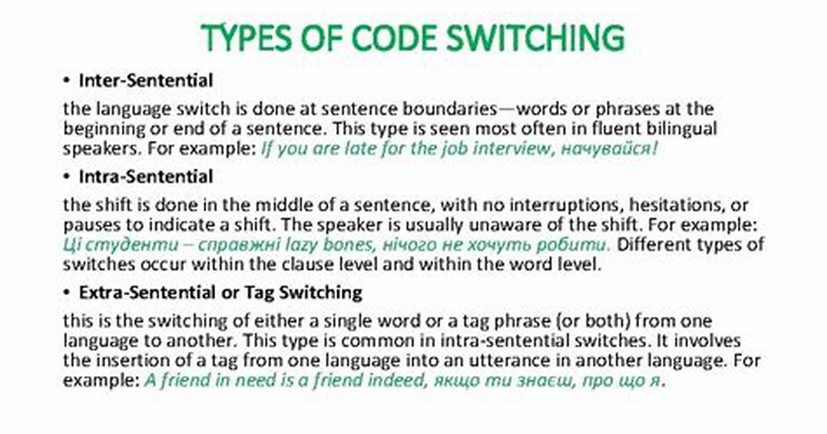 What Is Inter Sentential Code Switching?