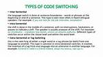 What Is Inter Sentential Code Switching?