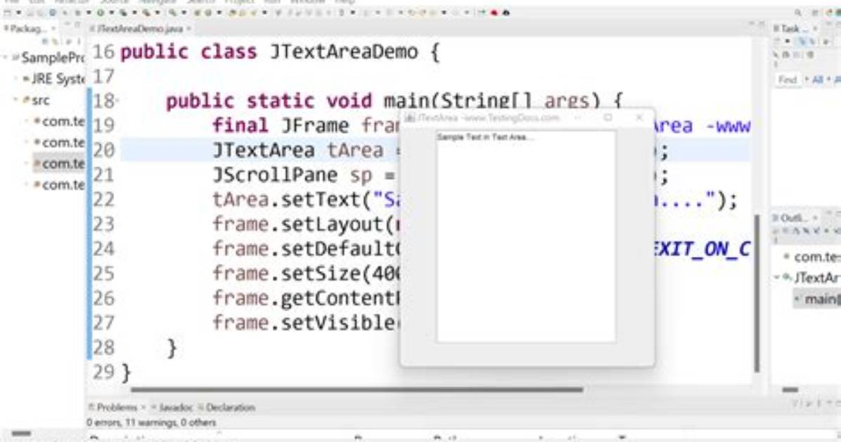 What Is Jtextarea in Java