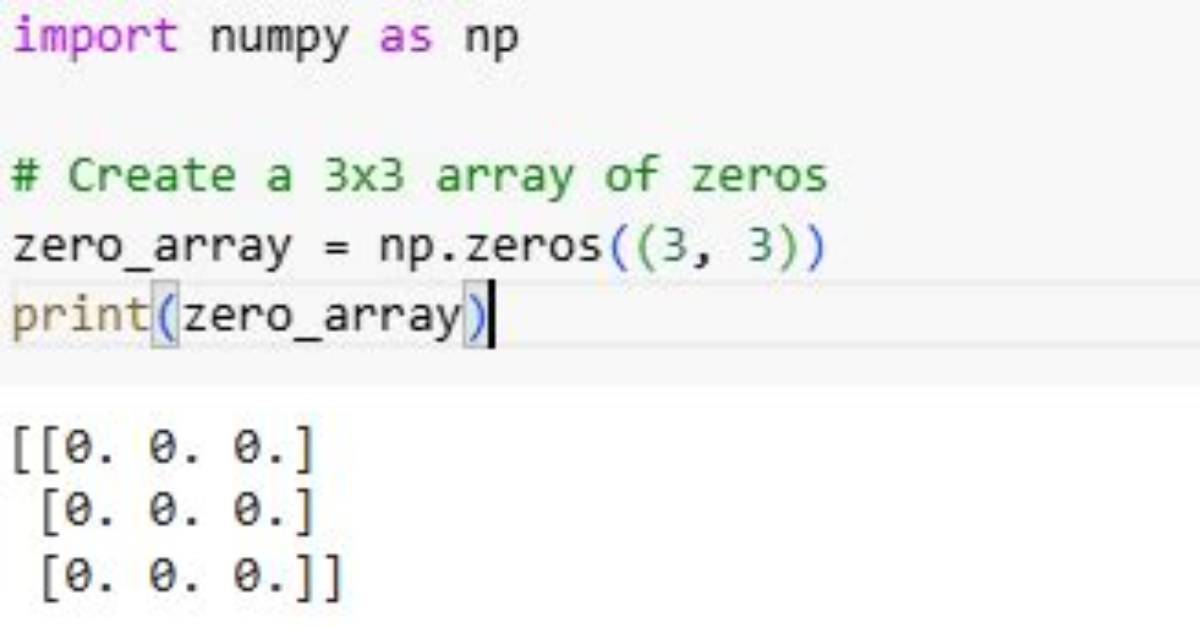 What Is Numpy Zeros in Python