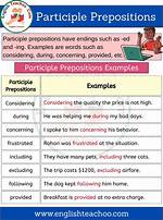 What Is Participle Preposition Example?