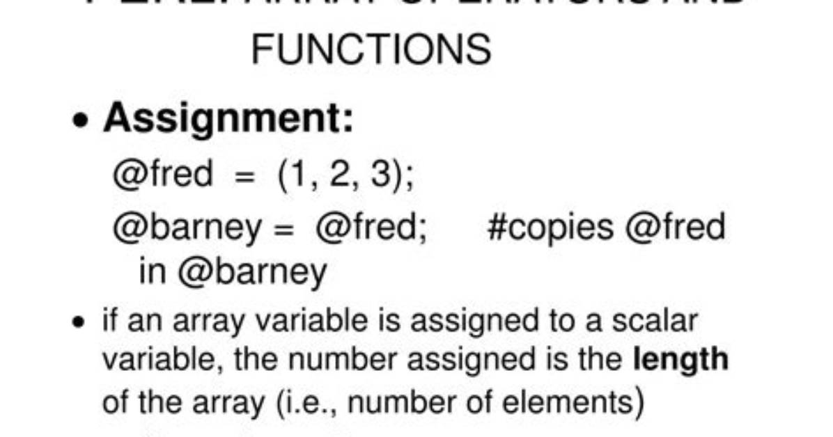 What Is Perl Array