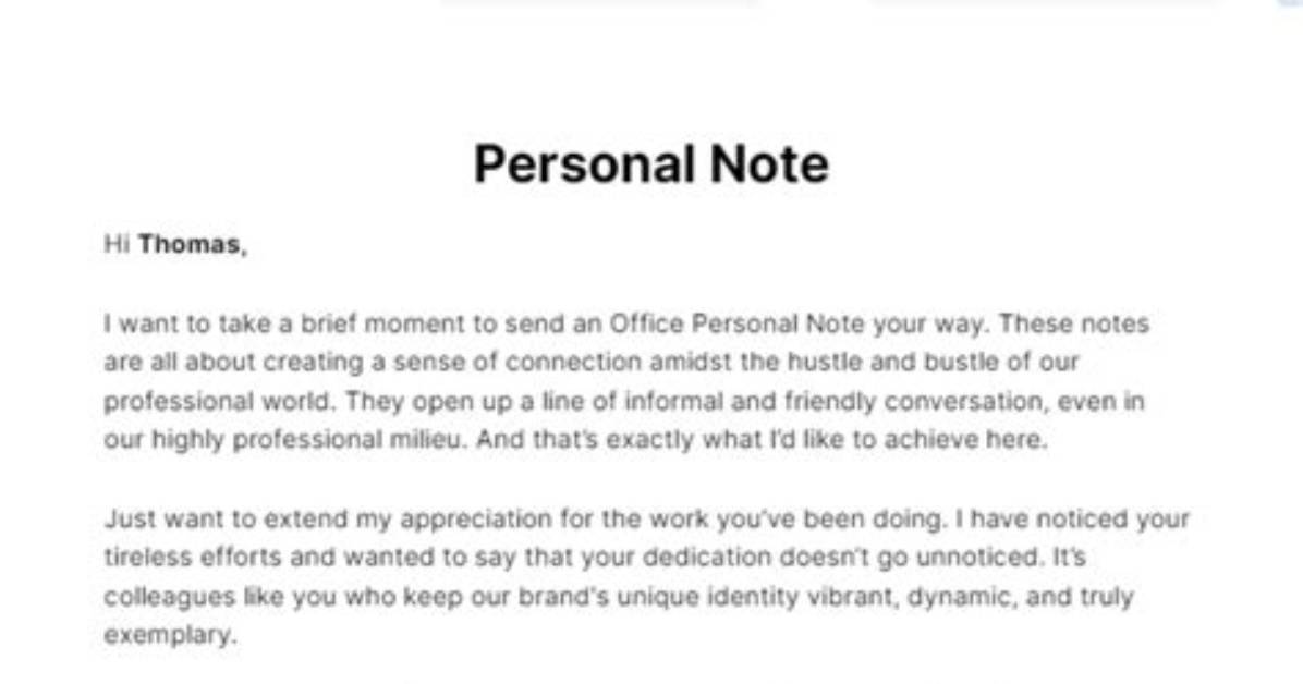 What Is Personal Note? | Contextresponse. Com