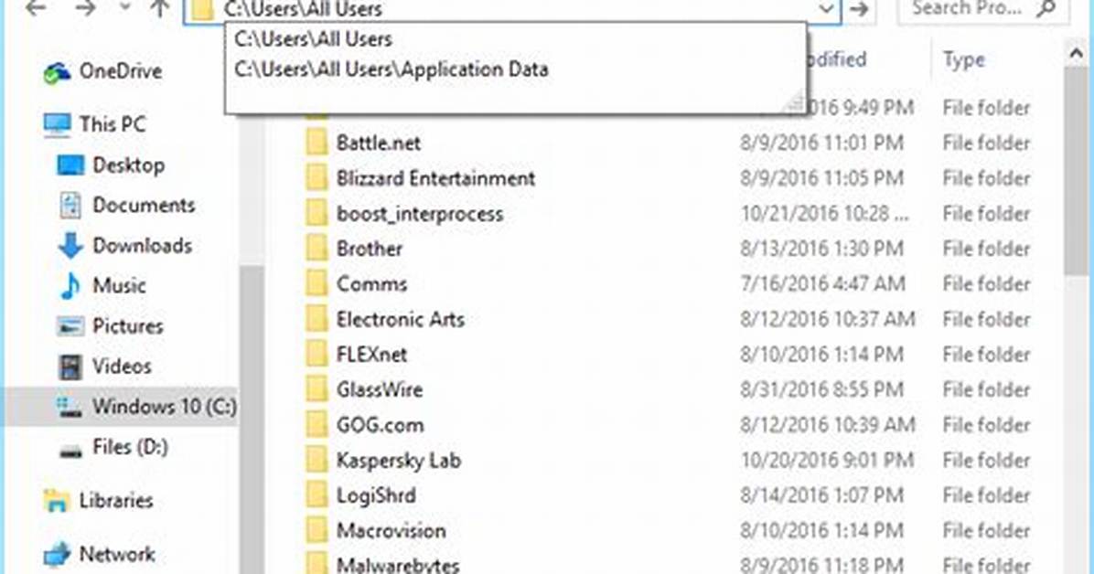 What Is Program Data Folder in Windows 10?