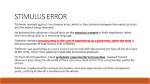 What Is Stimulus Error