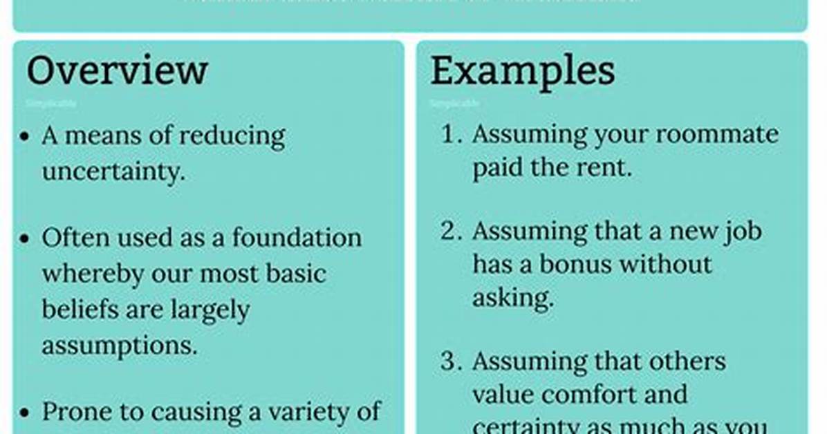 What Is Study Assumption?