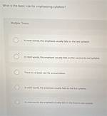What Is the Basic Rule for Emphasizing Syllables